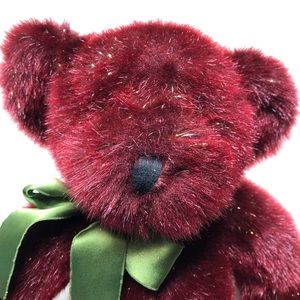 RUSS Spangles Teddy Bear Plush Stuffed Animal Toy Burgundy Metallic
